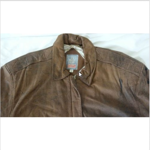 Outdoor Exchange Bomber Leather Jacket Size M - Picture 3 of 8